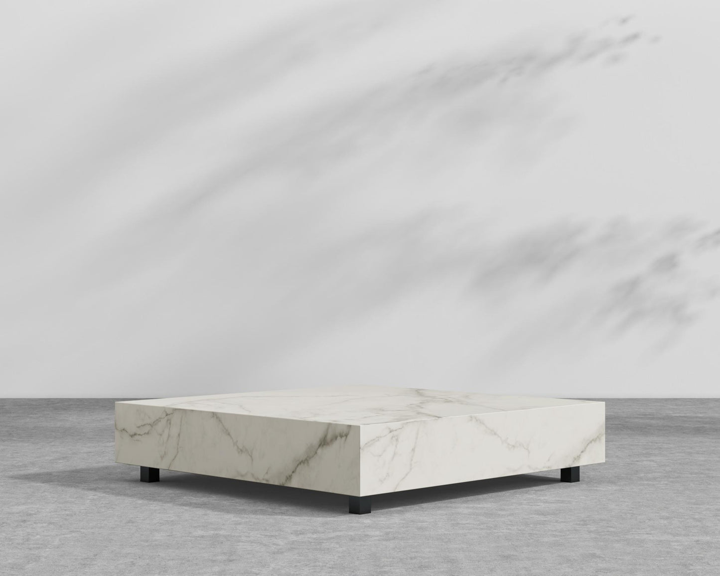 Liza Coffee Table - Black - Liza Outdoor, 40" x 40" | 102 x 102cm, White Calacatta Ceramic
