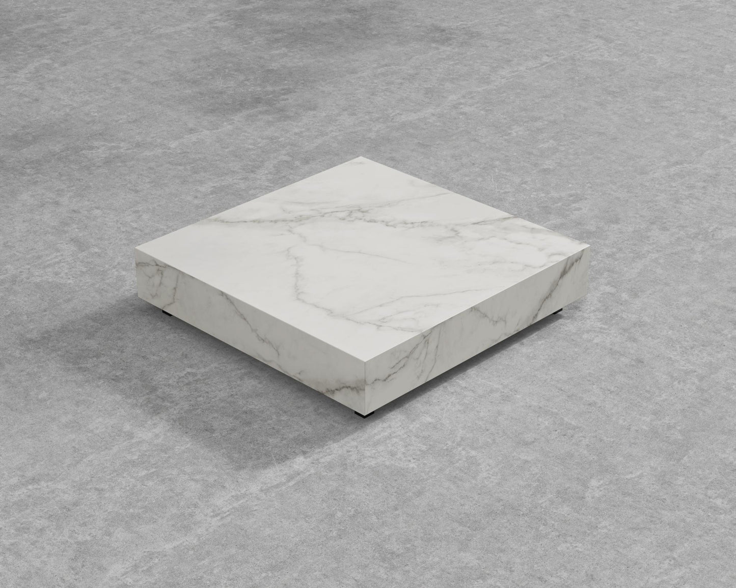 Liza Coffee Table - Black - Liza Outdoor, 40" x 40" | 102 x 102cm, White Calacatta Ceramic