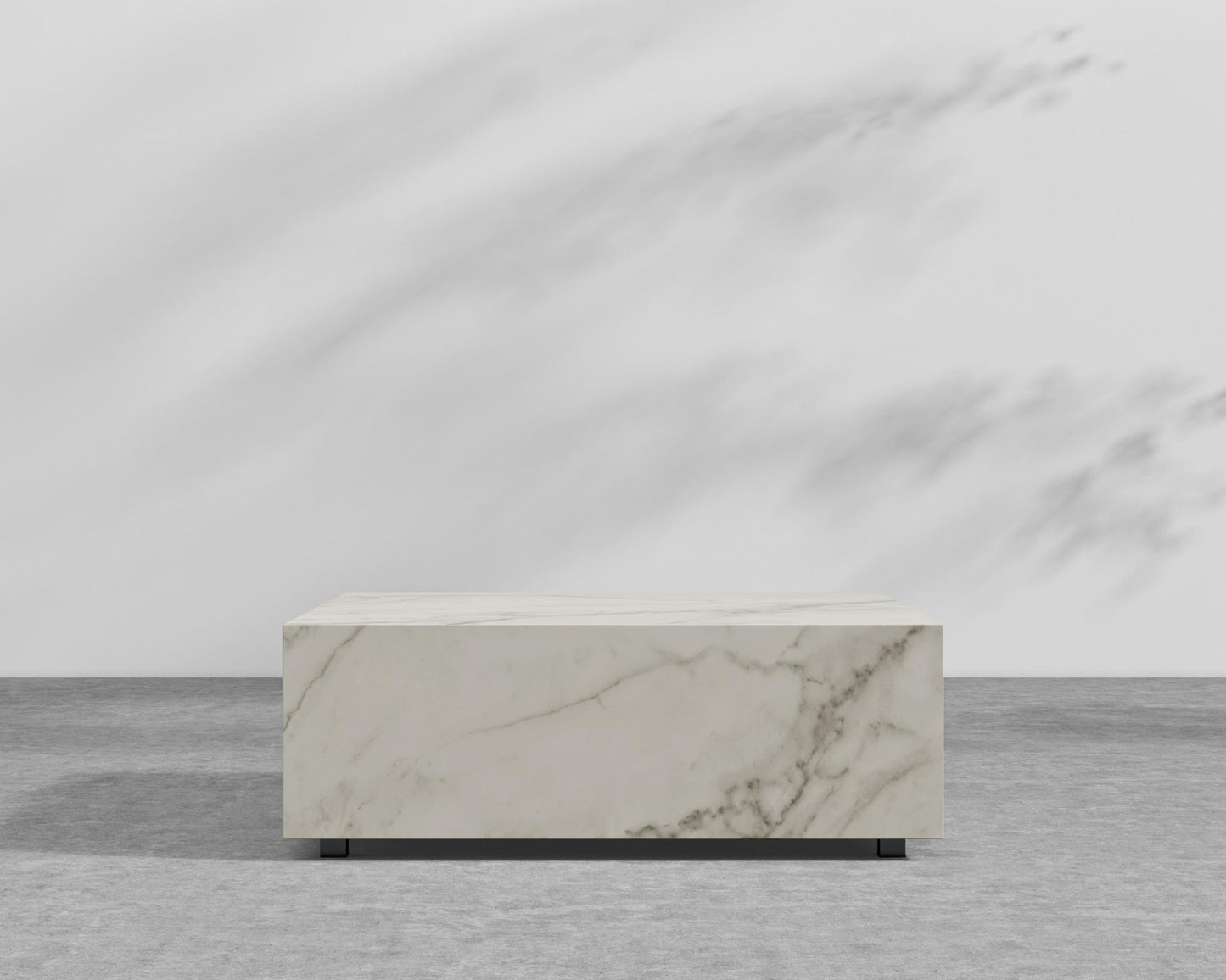 Liza Coffee Table Grande - Black - Liza Outdoor, 40" x 40" | 102 x 102cm, White Calacatta Ceramic