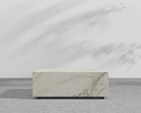 Liza Coffee Table Grande - Black - Liza Outdoor, 40" x 40" | 102 x 102cm, White Calacatta Ceramic