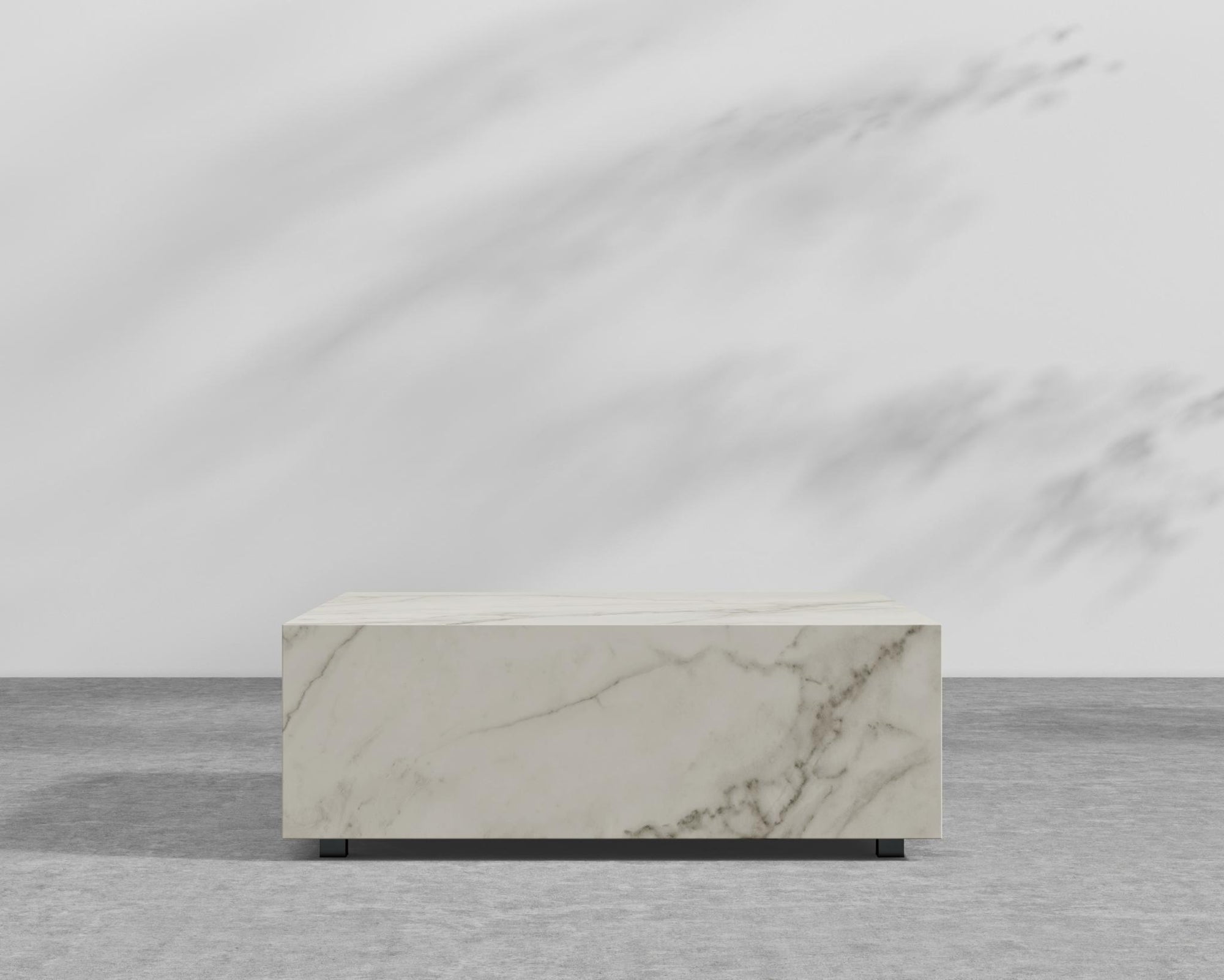 Liza Coffee Table Grande - Black - Liza Outdoor, 40" x 40" | 102 x 102cm, White Calacatta Ceramic