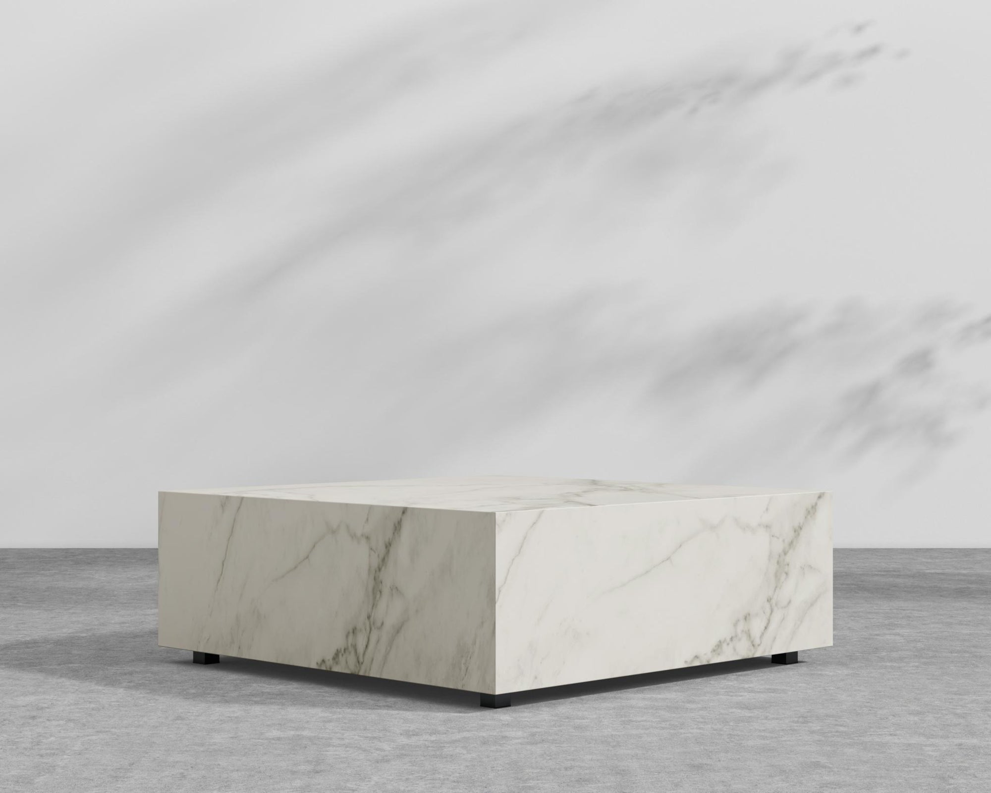 Liza Coffee Table Grande - Black - Liza Outdoor, 40" x 40" | 102 x 102cm, White Calacatta Ceramic