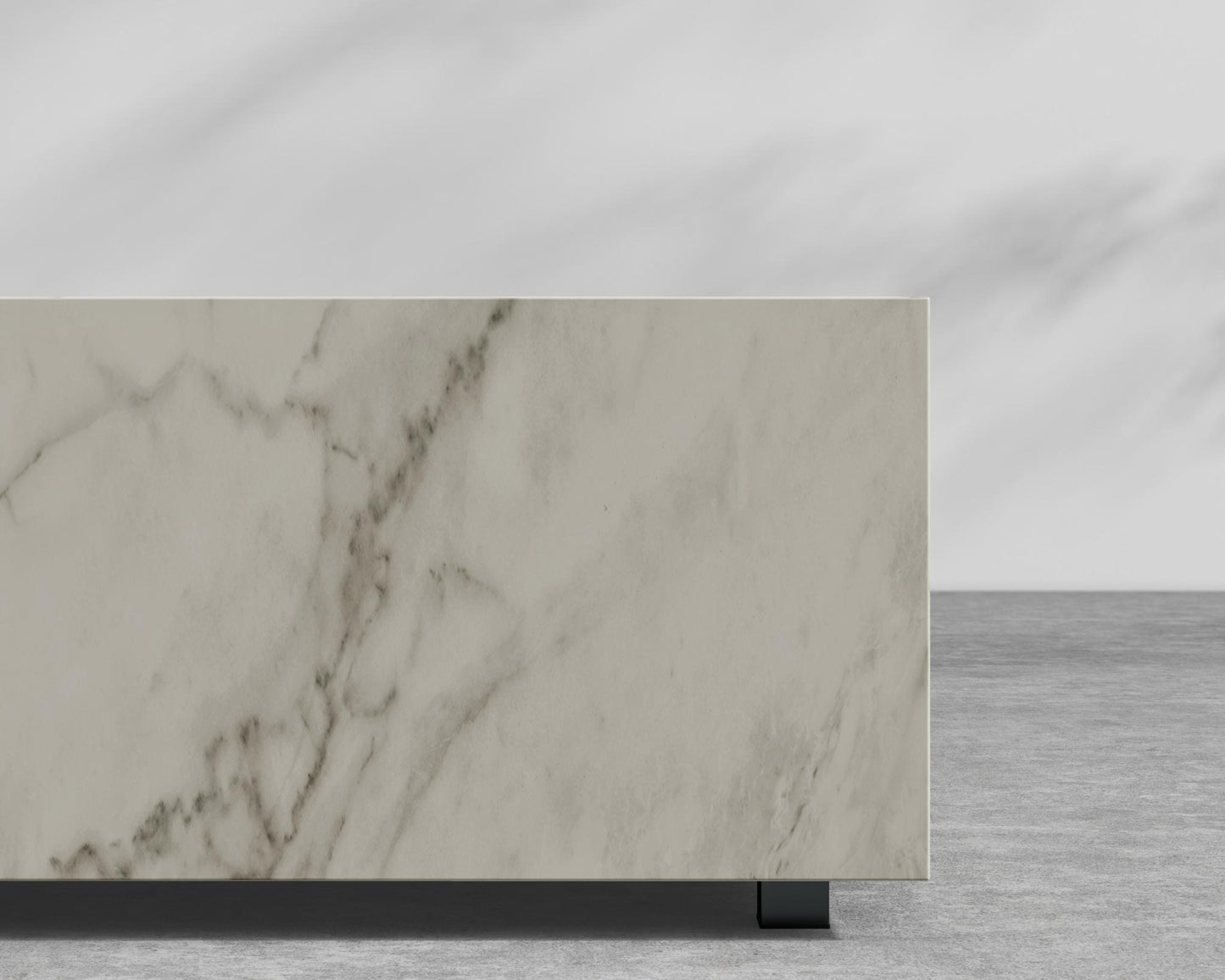 Liza Coffee Table Grande - Black - Liza Outdoor, 40" x 40" | 102 x 102cm, White Calacatta Ceramic