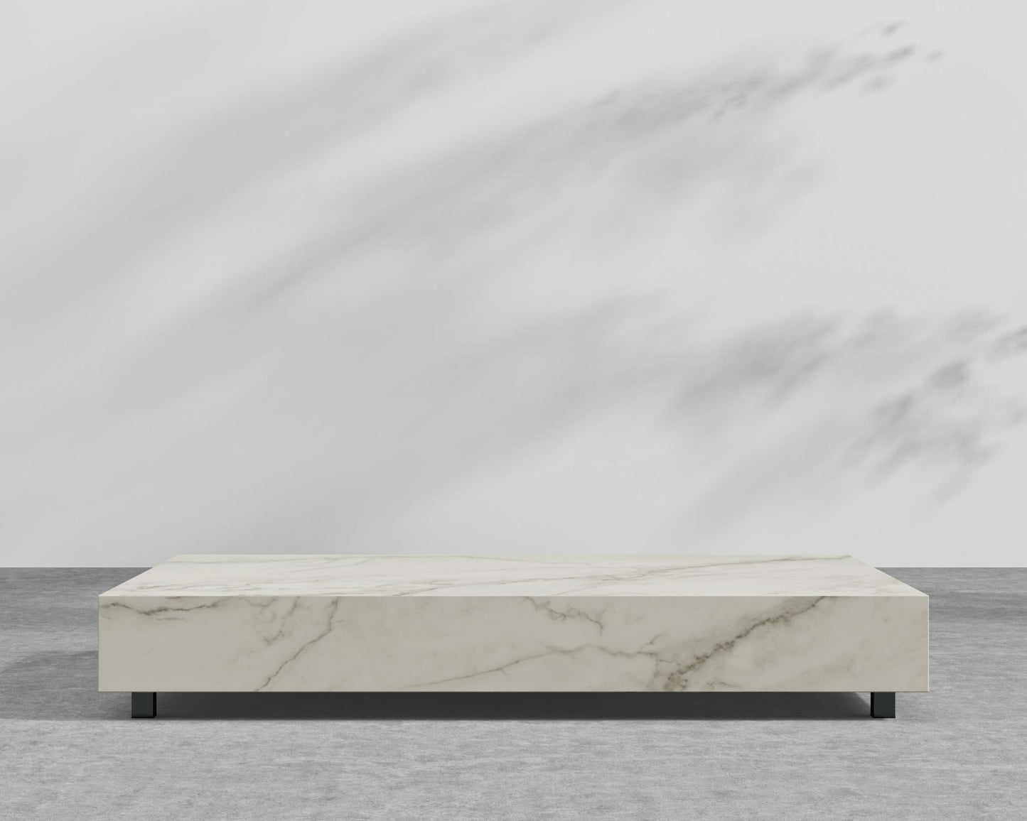 Liza Coffee Table - Black - Liza Outdoor, 40" x 40" | 102 x 102cm, White Calacatta Ceramic