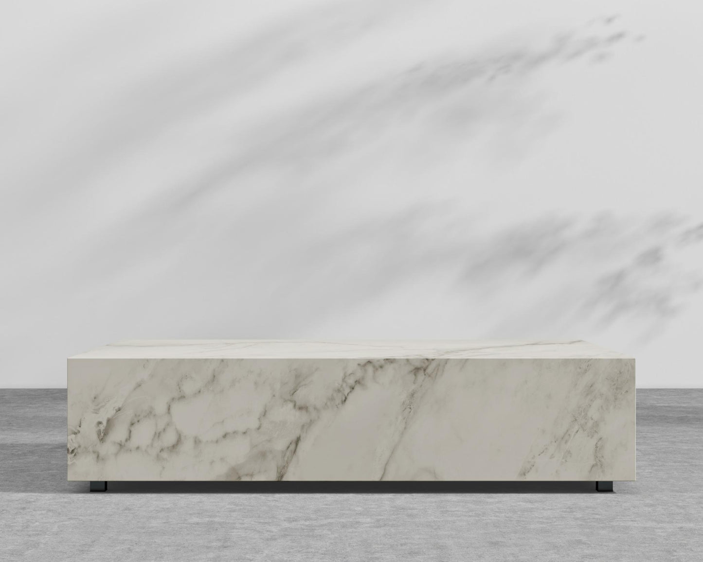 Liza Coffee Table Grande - Black - Liza Outdoor, 40" x 40" | 102 x 102cm, White Calacatta Ceramic