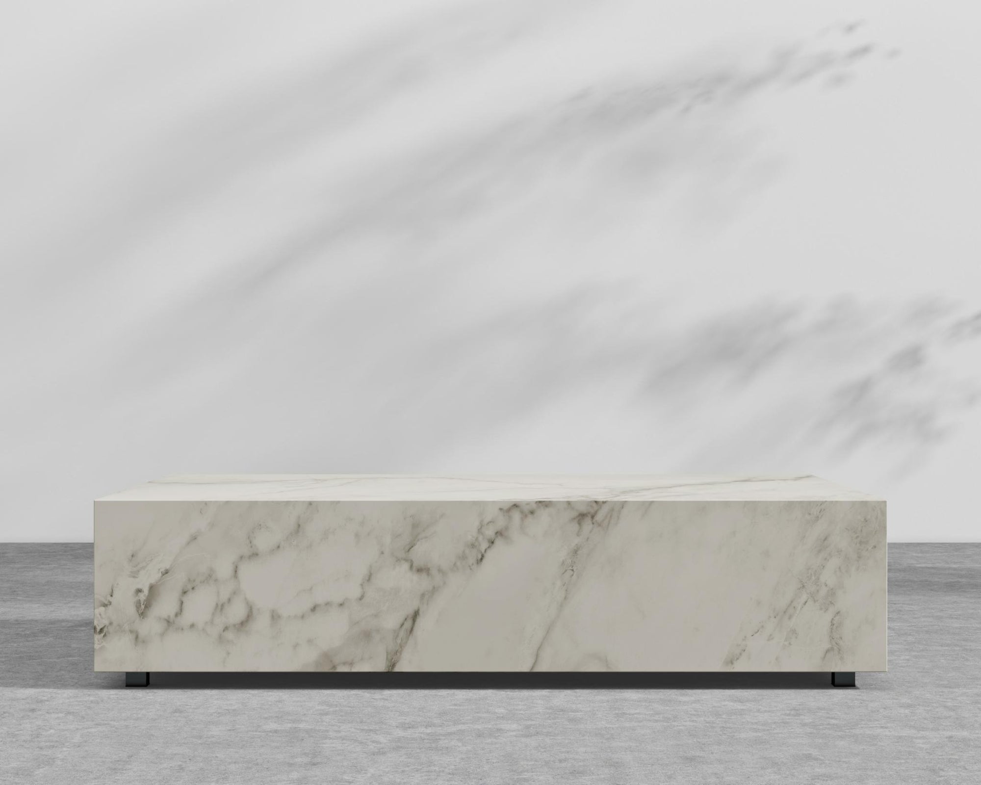 Liza Coffee Table Grande - Black - Liza Outdoor, 40" x 40" | 102 x 102cm, White Calacatta Ceramic