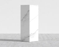 Liza Pedestal - Ceramic - Large, White Calacatta Ceramic