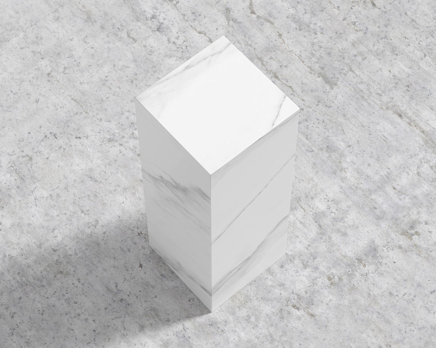 Liza Pedestal - Ceramic - Large, White Calacatta Ceramic