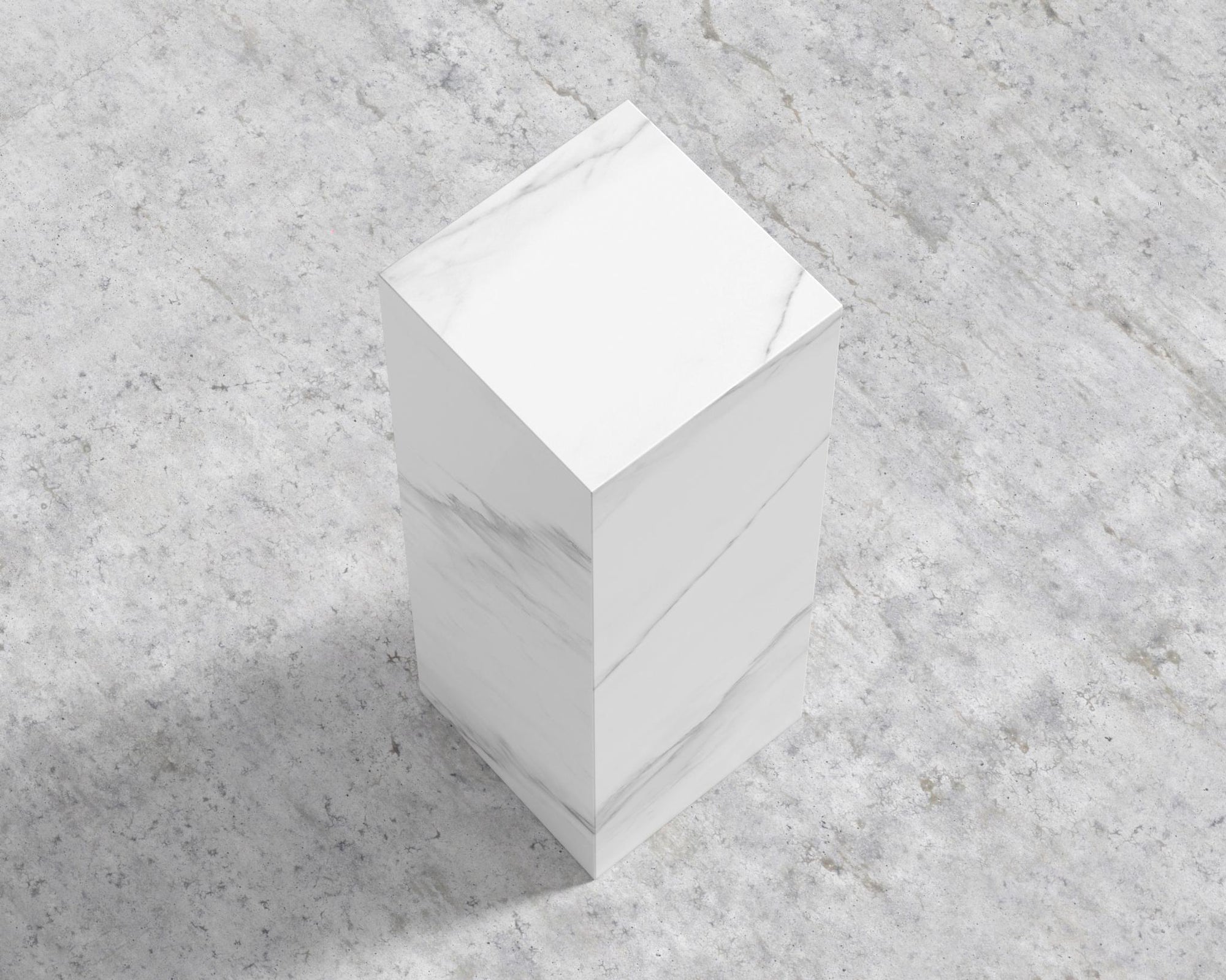 Liza Pedestal - Ceramic - Large, White Calacatta Ceramic