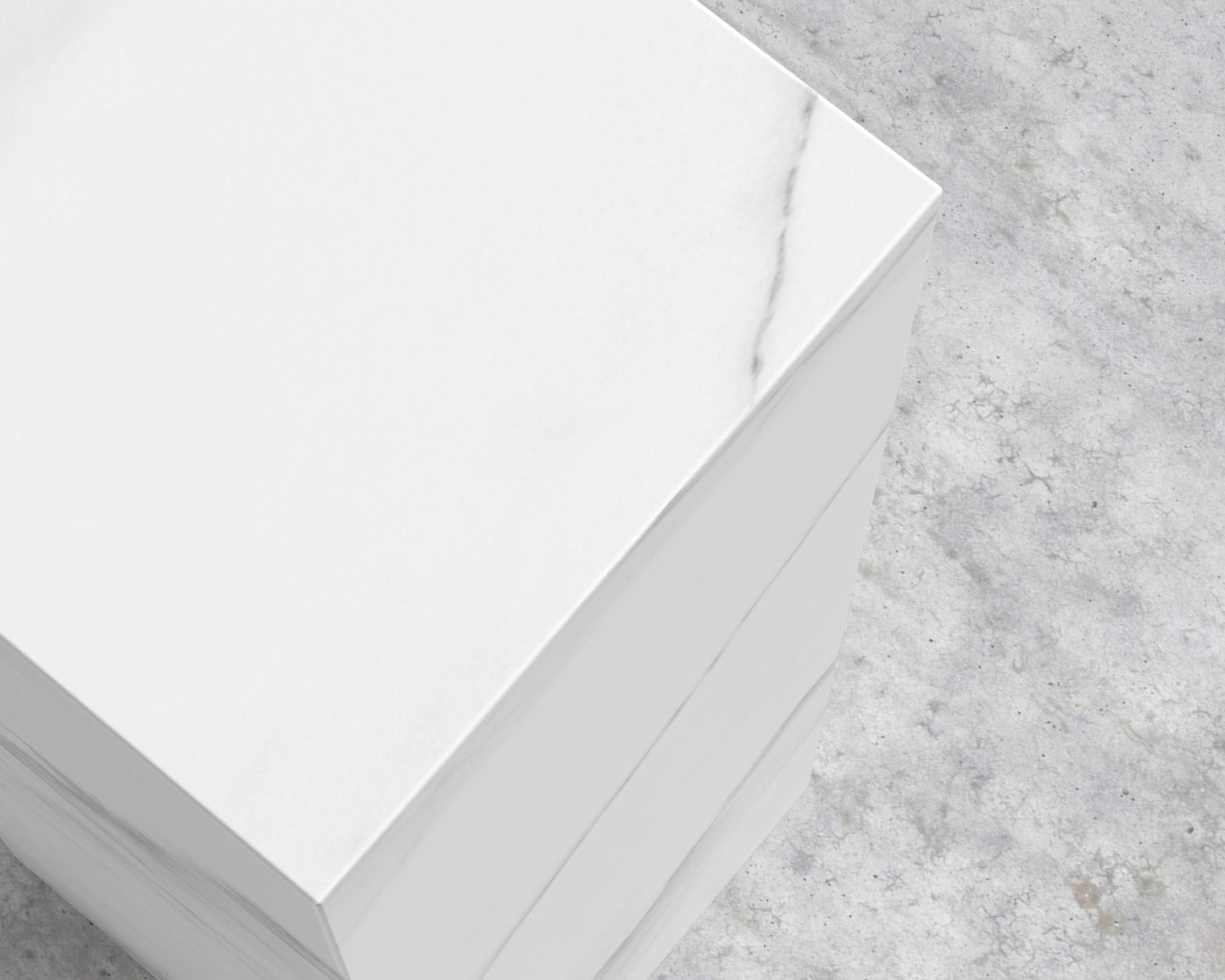 Liza Pedestal - Ceramic - Large, White Calacatta Ceramic