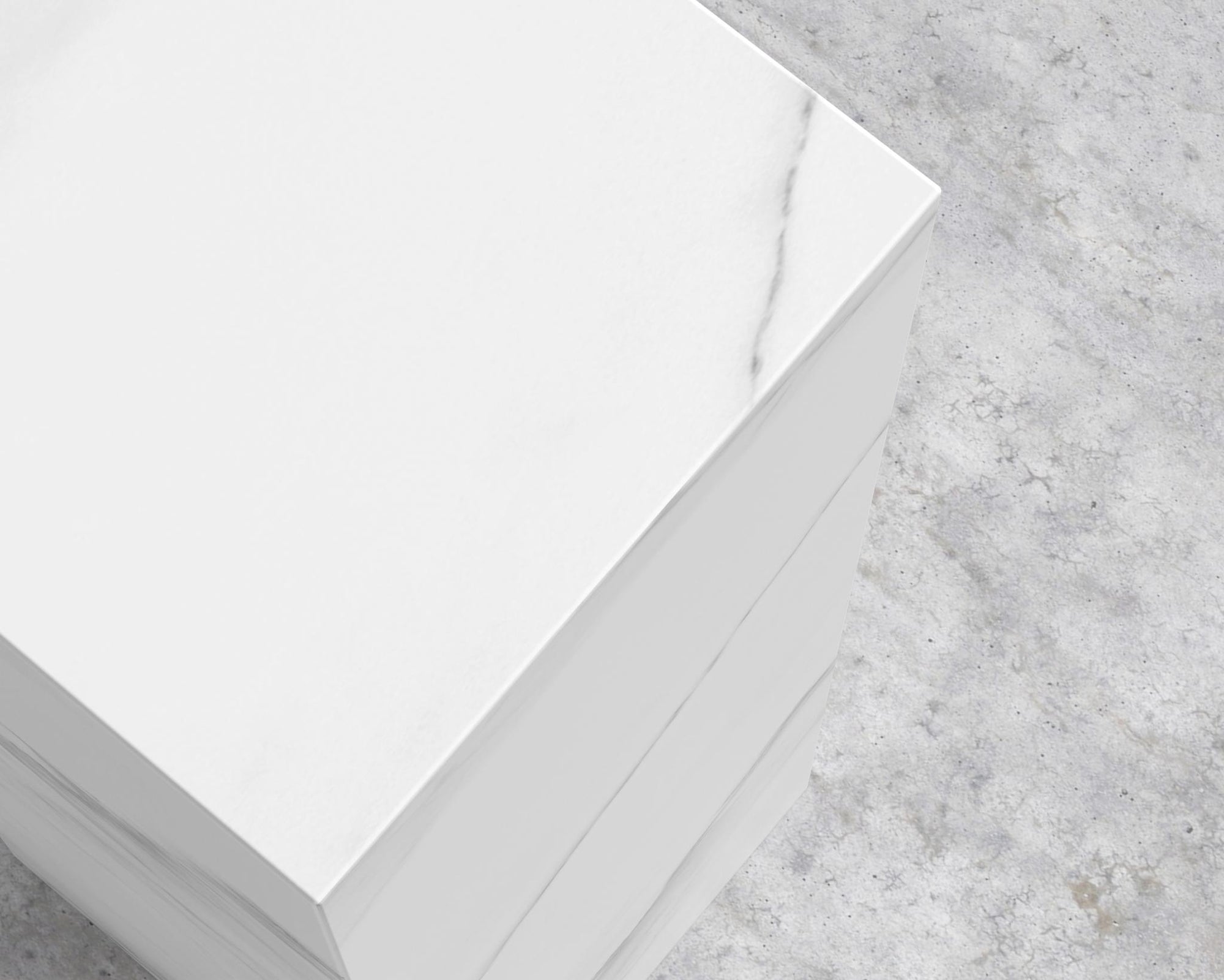 Liza Pedestal - Ceramic - Large, White Calacatta Ceramic