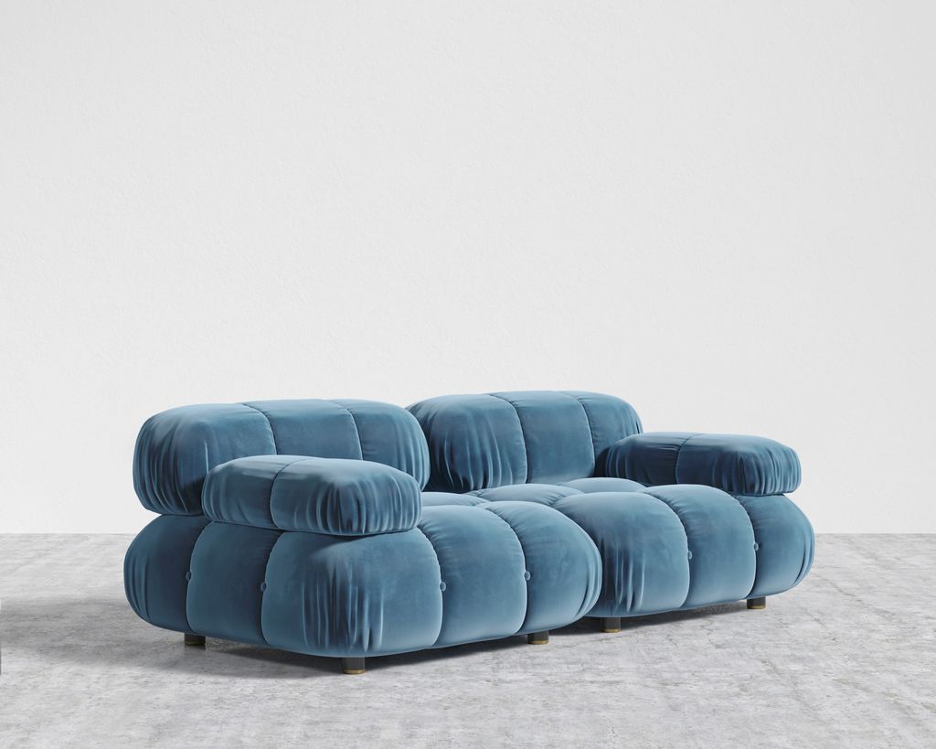 Belia Custom Loveseat - Plush Velvet: Solstice