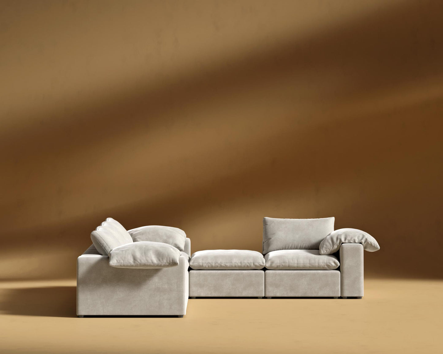 Nuvo L-Sectional - Venice Vegan Suede - Latte