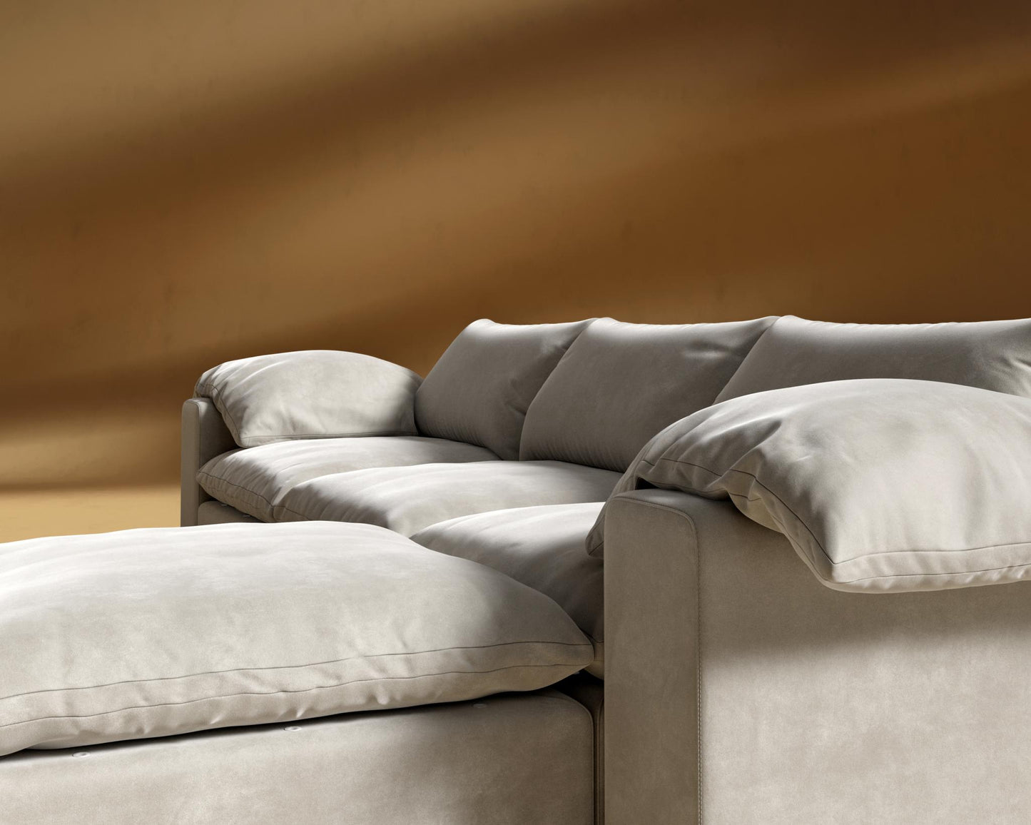 Nuvo L-Sectional - Venice Vegan Suede - Latte