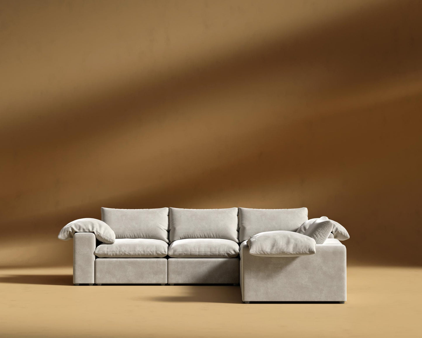 Nuvo L-Sectional - Venice Vegan Suede - Latte