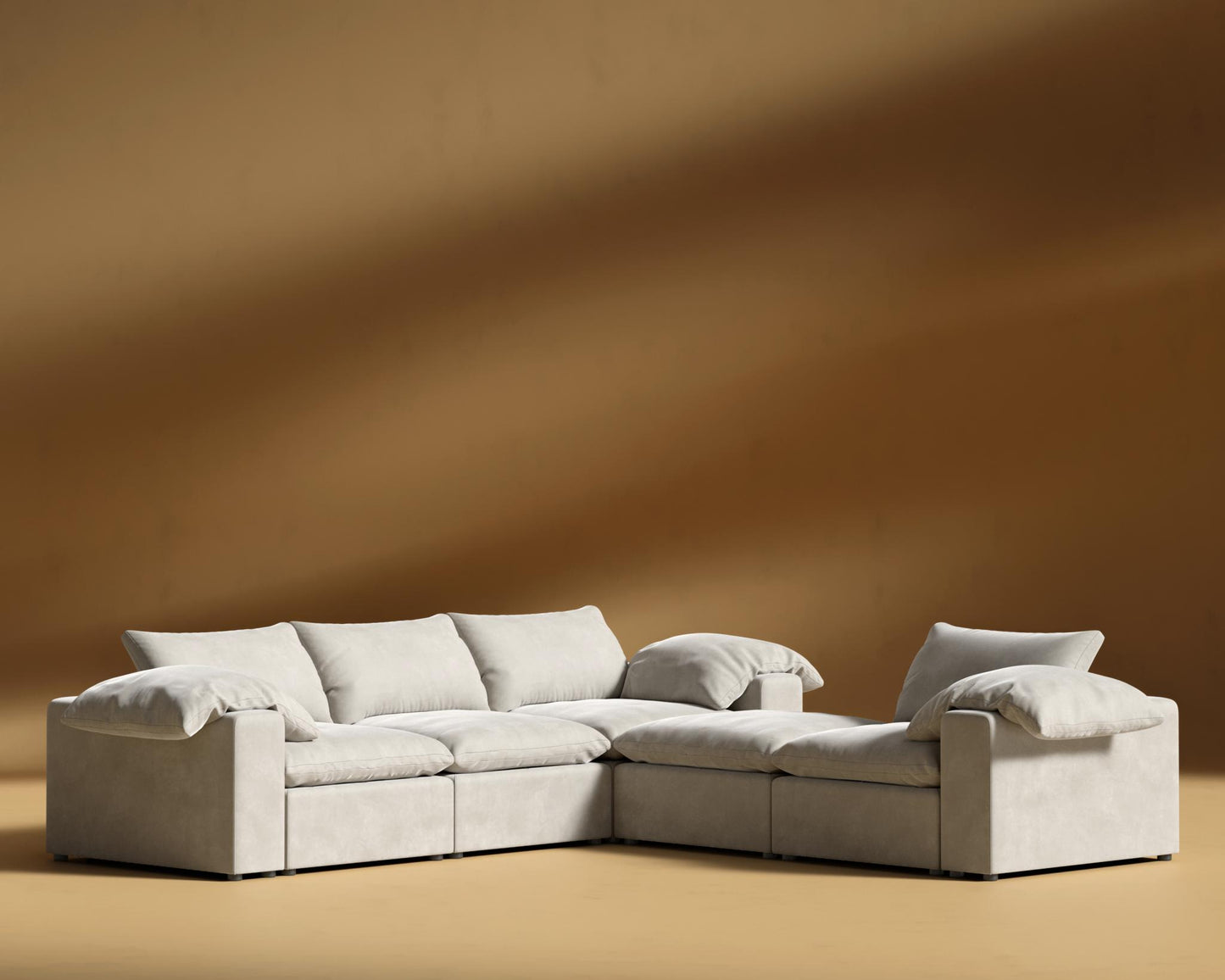 Nuvo L-Sectional - Venice Vegan Suede - Latte