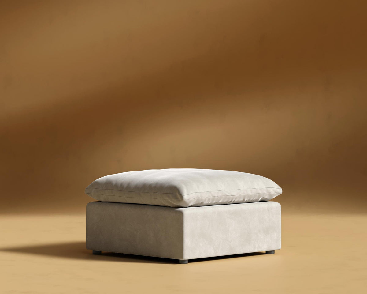 Nuvo Ottoman - Venice Vegan Suede - Latte