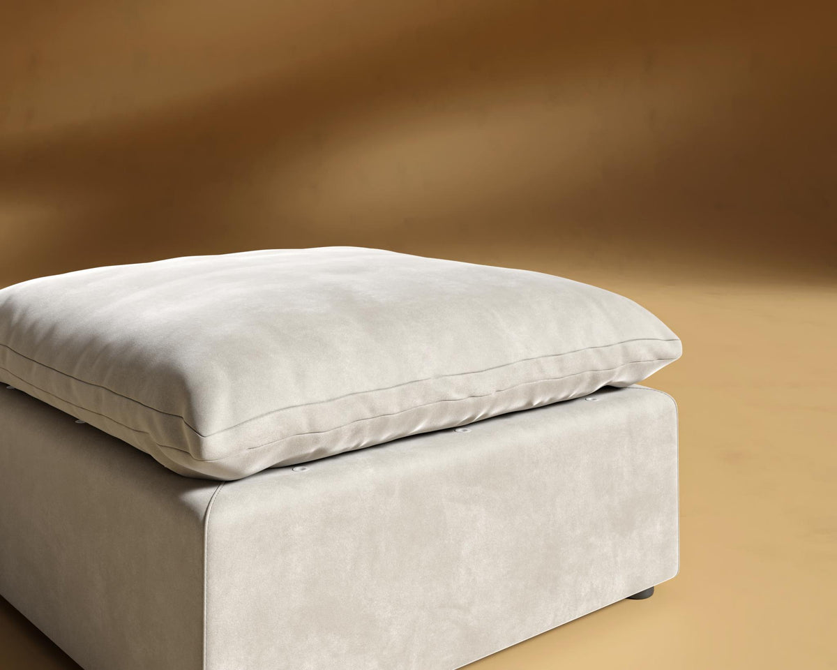 Nuvo Ottoman - Venice Vegan Suede - Latte