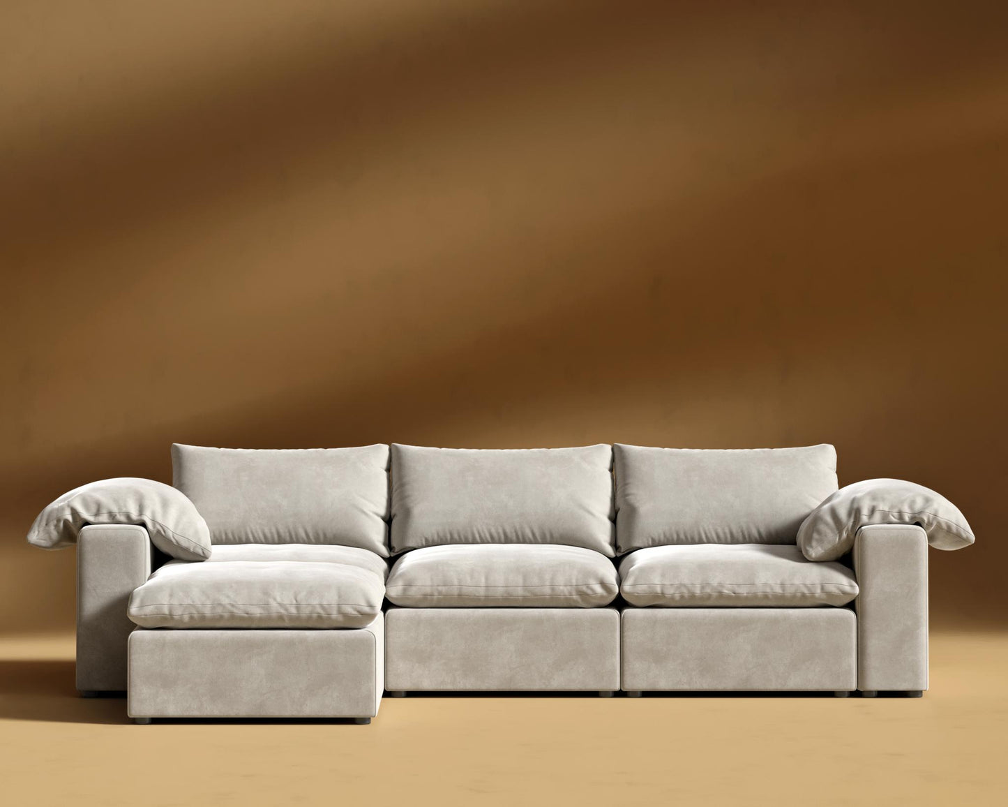 Nuvo Sectional Sofa - Venice Vegan Suede - Latte