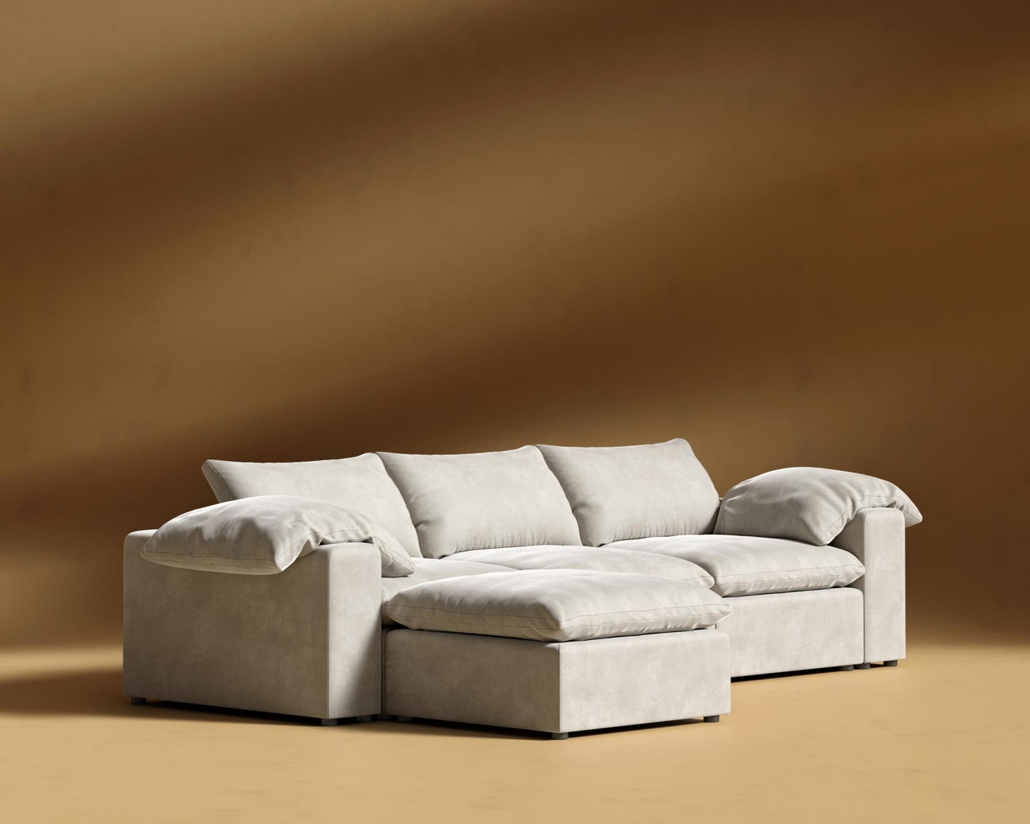 Nuvo Sectional Sofa - Venice Vegan Suede - Latte