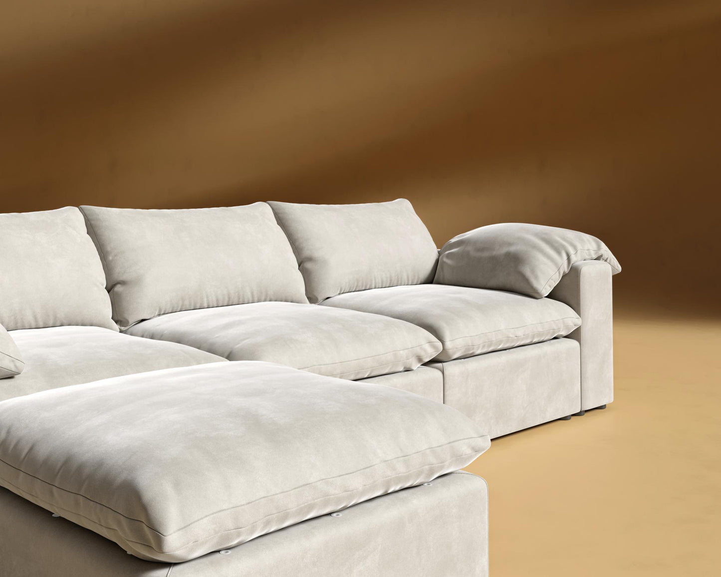 Nuvo Sectional Sofa - Venice Vegan Suede - Latte