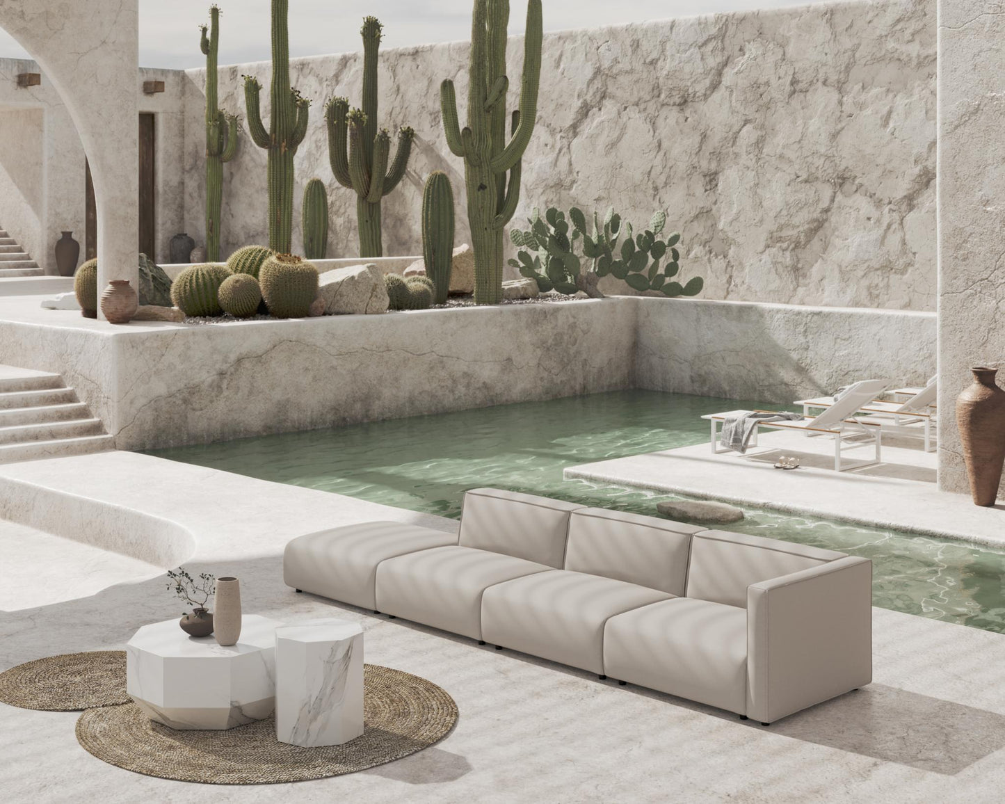 Leia Coffee and Side Table featuring Arya Modular Outdoor in palisades