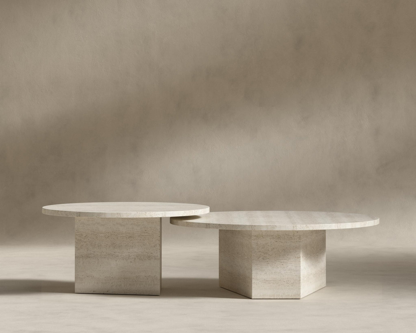 Romulus Nesting Coffee Table - White Travertine