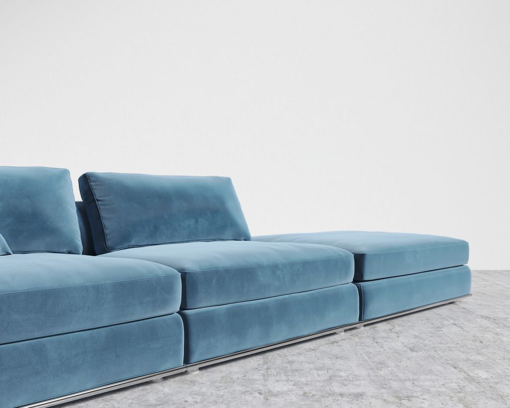 Milo Custom Open End Sofa - Plush Velvet: Solstice