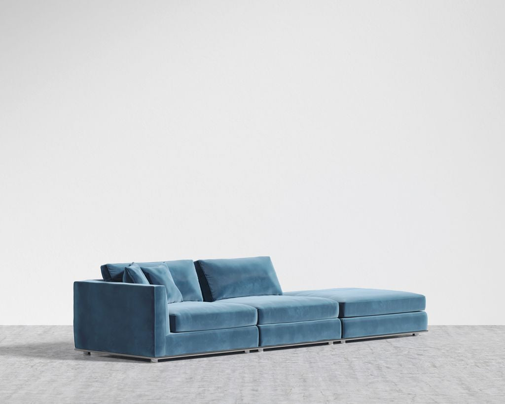 Milo Custom Open End Sofa - Plush Velvet: Solstice